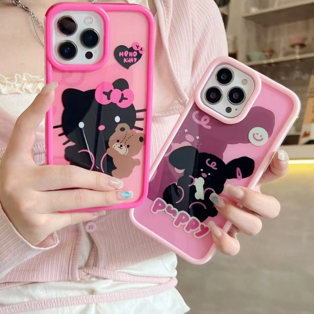 เคสโทรศัพท์มือถือ-สีชมพู-สําหรับ-iphone-11-12-12pro-max-13-13pro-13promax-14-14pro-14promax