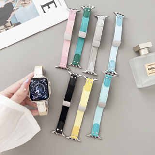 สายนาฬิกาข้อมือไนล่อน ผ้าแคนวาส แบบบางพิเศษ สีแคนดี้ สําหรับ iwatch Series S8 Ultra 7 SE 6 5 4 3 2 1 iwatch Band 42 มม. 44 มม. 45 มม. 49 มม. 41 มม. 40 มม. 3