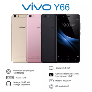 Viov Y66 สมาร์ทโฟน หน้าจอ 5.5 นิ้ว แรม 3GB รอม 32GB แอนดรอยด์ 6.0