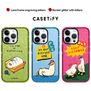 Casetify เคสโทรศัพท์มือถือ ลายเป็ด Decadent Duck แต่งกลิตเตอร์ สําหรับ iPhone 14ProMax 13Pro 13 11 12Promax 13Promax 11 12 13 14
