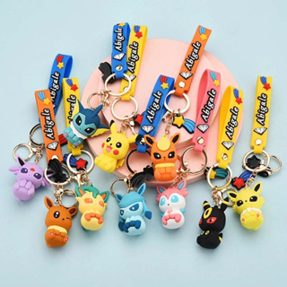 11 พวงกุญแจ โปเกมอน Cute Pikachu Eevee การ์ตูน กระเป๋าเป้สะพายหลัง ตกแต่ง anime figure keychain ของขวัญของเล่นเด็ก