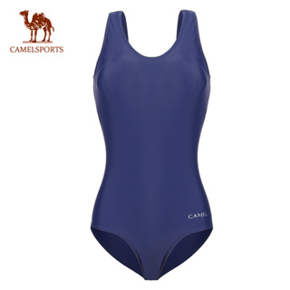 CAMEL SPORTS ชุดว่ายน้ำชิ้นเดียวสีบริสุทธิ์ชายหาดวันหยุดอาบน้ำชุดว่ายน้ำชุดว่ายน้ำกระชับสัดส่วนหญิง