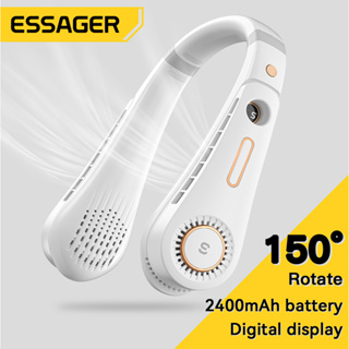 Essager พัดลมคล้องคอ หมุนได้ พร้อมจอแสดงผล ปรับความเร็วลมได้ 5 ระดับ แบตเตอรี่ 6.5 ชั่วโมง ชาร์จ USB สําหรับเดินทางกลางแจ้ง