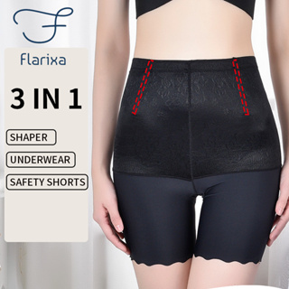 Flarixa กางเกงบ็อกเซอร์ขาสั้น ผ้าเรยอน ไร้รอยต่อ พลัสไซซ์ สําหรับผู้หญิง 4XL