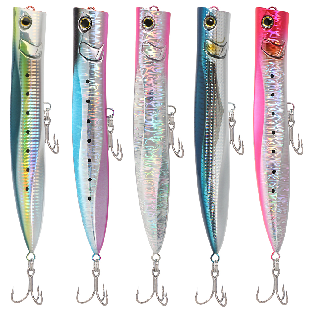 Jigging pro 23 ซม./95g 5 สีตกปลา 4/0 Bkk hook Big Tuna Popper Lure ...