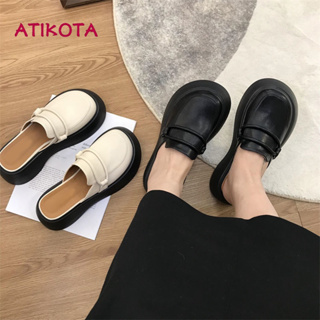 Atikota รองเท้าแตะแพลตฟอร์มรุ่นขนาดใหญ่ สวมใส่สบาย แฟชั่นฤดูร้อน สไตล์เรโทร สําหรับผู้หญิง และนักเรียน