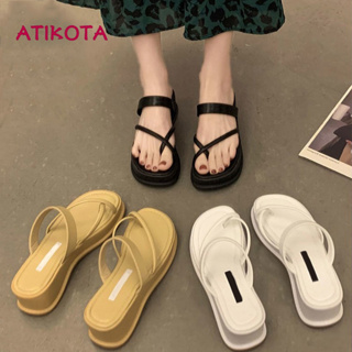 Atikota รองเท้าแตะลําลอง สวมใส่สบาย เหมาะกับเดินชายหาดกลางแจ้ง แฟชั่นสําหรับผู้หญิง