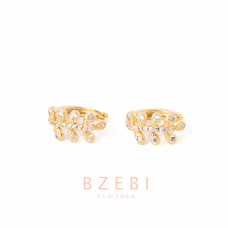 Bzebi ต่างหูแฟชั่น ทอง เครื่องประดับ สแตนเลส jewelry ทองคํา เพชร ทอง 18K สไตล์เกาหลี กันสนิม เครื่องประดับแฟชั่น พรีเมี่ยม คุณภาพสูง พร้อมกล่อง 557e