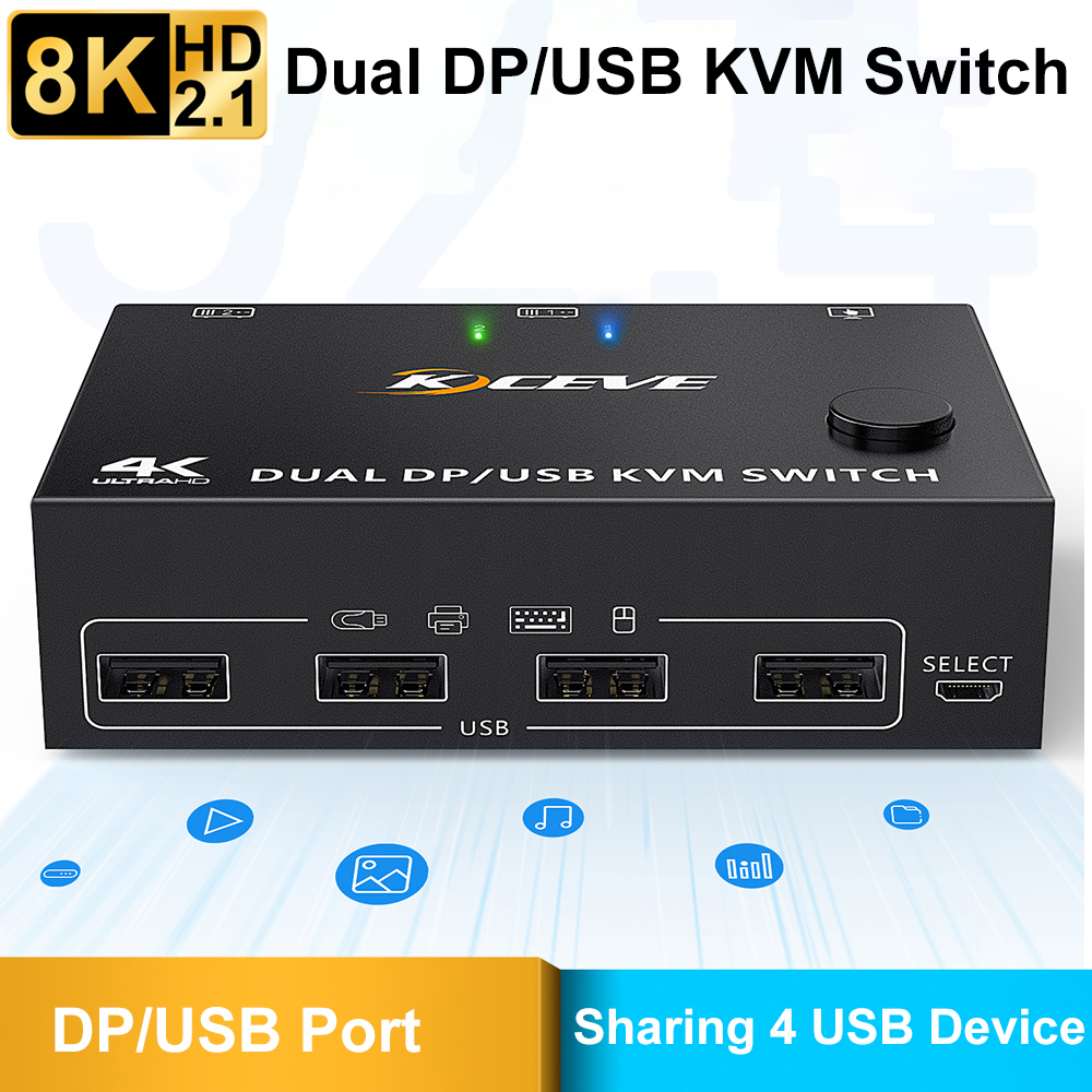 สวิตช์-dp-usb-kvm-คู่-8k30hz-2-อุปกรณ์แชร์คอมพิวเตอร์-usb-สําหรับเครื่องพิมพ์เมาส์-คีย์บอร์ด-พร้อมเอาท์พุต-2-dp-moniter