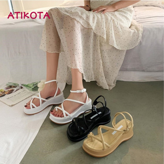 Atikota รองเท้าส้นสูง กันลื่น สวมใส่สบาย เหมาะกับใส่กลางแจ้ง แฟชั่นสําหรับผู้หญิง