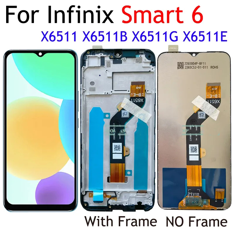 อะไหล่หน้าจอสัมผัส-lcd-พร้อมกรอบ-สําหรับ-infinix-smart-6-display-x6511b-x6511-x6511e