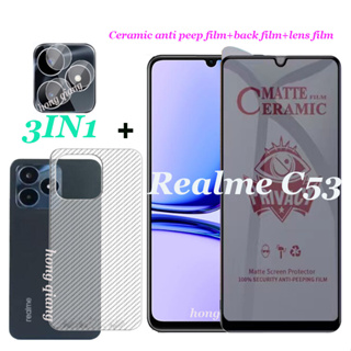 ฟิล์มกระจกนิรภัยกันรอยหน้าจอ ผิวด้าน กันรอยเลนส์กล้อง สําหรับ Realme C53 Realme C51 Realme Narzo N53