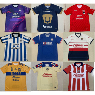 เสื้อกีฬาแขนสั้น ลายทีมชาติฟุตบอล Tijuana UNAM Club America Monterrey Cruz Azul Necaxa Atlas Chivas 2023 ชุดเหย้า 23 24 ชุดเยือน