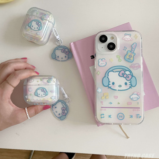 SANRIO เคสหูฟัง แบบนิ่ม ลาย Hello Kitty พร้อมพวงกุญแจ สําหรับ AirPods Pro 2 2nd Generation 3 1 3rd Gen