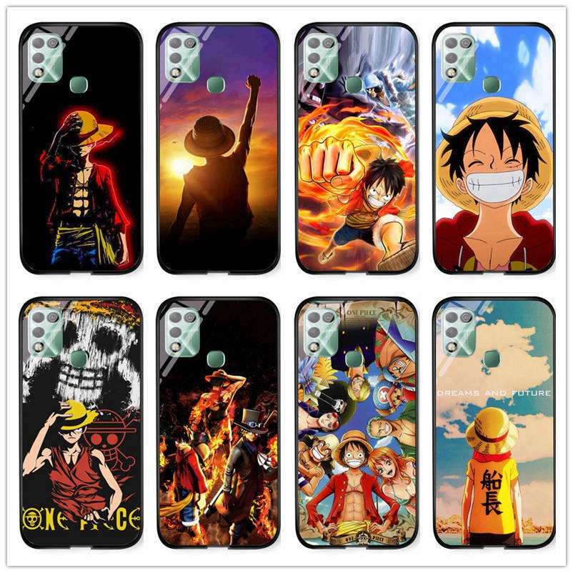 เคสโทรศัพท์มือถือกระจกนิรภัย-แบบแข็ง-กันกระแทก-ลายการ์ตูนอนิเมะ-one-piece-luffy-zoro-สําหรับ-infinix-hot-10-play-hot-11-play-hot-10