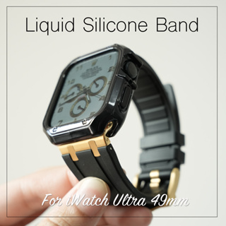 สายนาฬิกาข้อมือซิลิโคน TPU พร้อมหัวเข็มขัดโลหะ สําหรับ iWatch Ultra 49 มม. 45 มม. 44 มม. iWatch Series 8 7 6 5 4 SE2