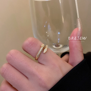 Drejew แหวนนิ้วชี้ ประดับเพทาย รูปงู เรียบง่าย หวานแหวว สําหรับผู้หญิง