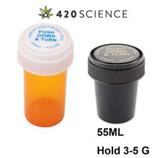 13 Dram Airtight Herb Stash Jar With Safe-Lock 50ml กระปุกพลาสติกใส่สมุนไพร แบบกดลง ขนาดพกพา พร้อมตัวล็อก 50 มล.