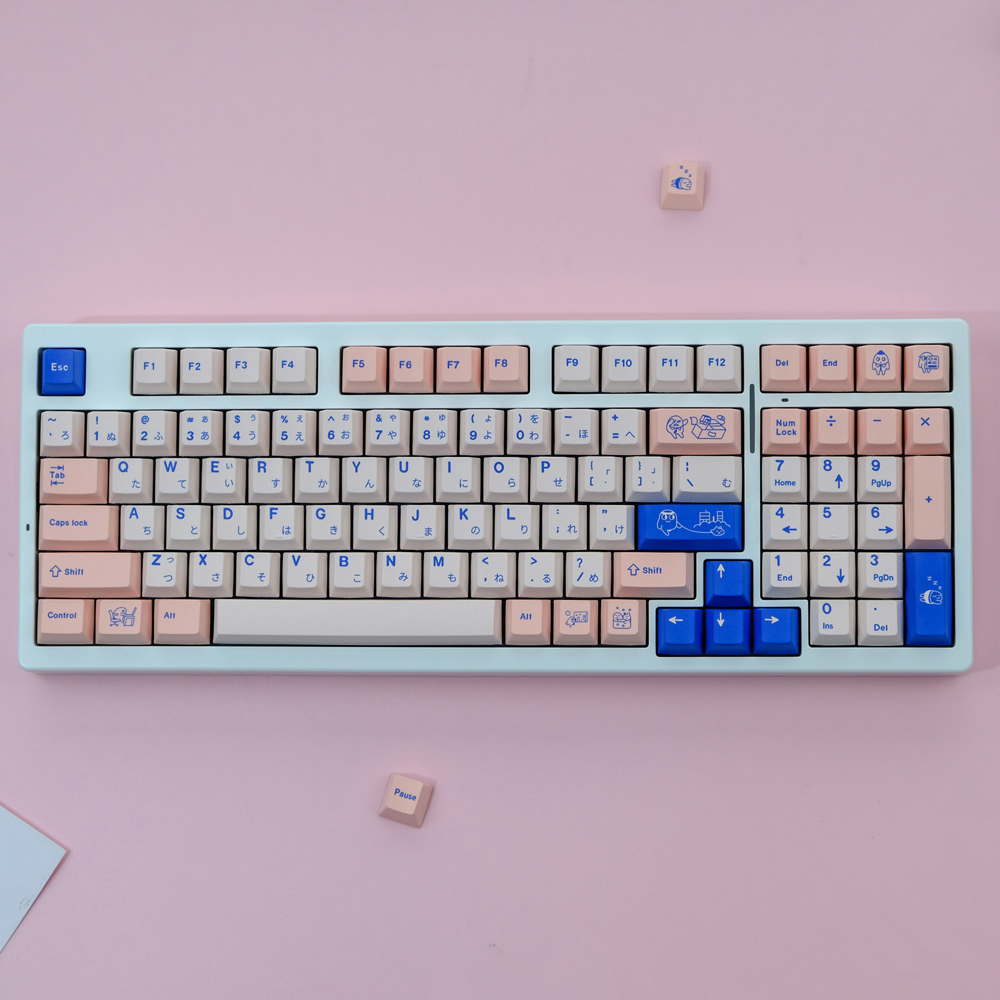 129 Keys Poco Keycaps Set Cherry Profile Japanese Enlish PBT Dye ...