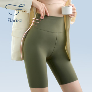 Flarixa กางเกงเลกกิ้งขาสั้น เอวสูง 5 ส่วน พลัสไซซ์ ยืดหยุ่น เพื่อความปลอดภัย สําหรับผู้หญิง