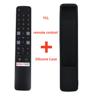 【 รีโมตคอนโทรล และเคสซิลิโคน 】ใหม่ แท้ รีโมตคอนโทรล RC901V FMR6 สําหรับ TCL Android TV 50P65US 55P65US 50P8M