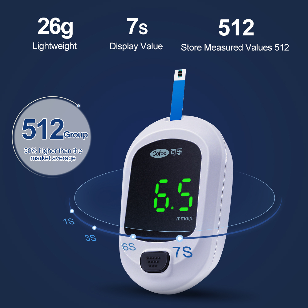 cofoe-yice-a02-เครื่องวัดน้ําตาลในเลือด-เครื่องตรวจเบาหวาน