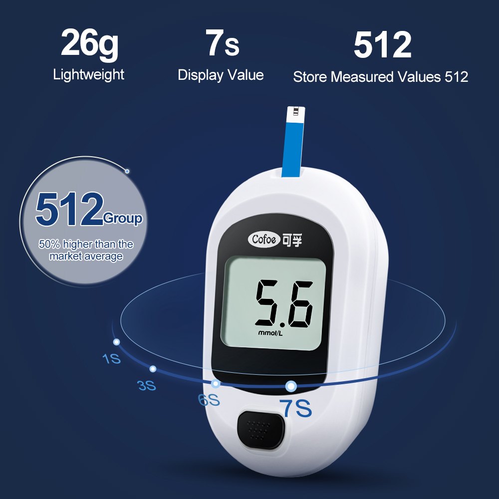 cofoe-yice-a03-เครื่องวัดน้ําตาลในเลือด-เครื่องตรวจเบาหวาน