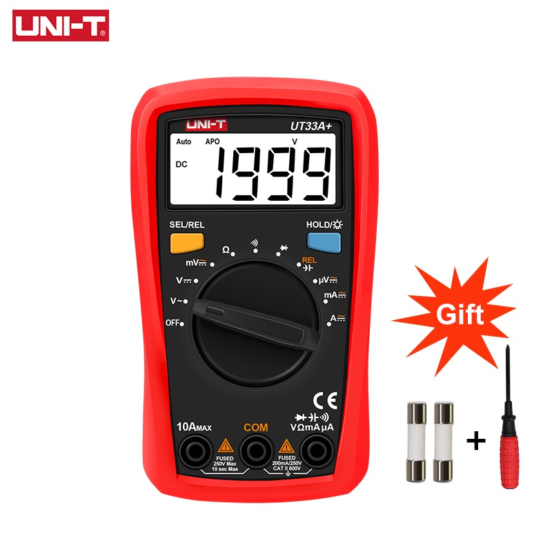 Uni-t UT33+ Series AC DC 600V DC 10A มัลติมิเตอร์ดิจิทัล ขนาดฝ่ามือ ...