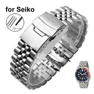 สายนาฬิกาข้อมือสเตนเลสสตีล แบบโค้ง สําหรับ Seiko SKX009 Jubilee 18 19 20 21 22 23 24 มม.