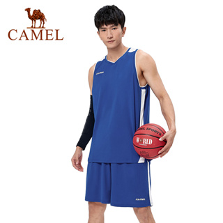 Camel กีฬาบาสเก็ตบอล ผู้ชาย แห้งเร็ว ฝึกอบรม เสื้อกั๊ก ระบายอากาศ วิ่ง ชุดสองชิ้น