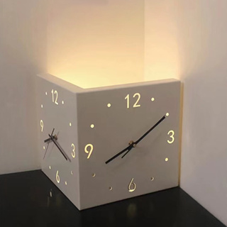 Ins Style นาฬิกาติดผนัง มุมเรืองแสง นาฬิกาแขวนผนัง สองด้าน สไตล์นอร์ดิก สร้างสรรค์ เรียบง่าย ทันสมัย ห้องนั่งเล่น นาฬิกาแขวนผนัง