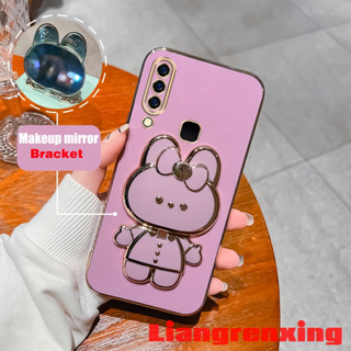 เคสโทรศัพท์มือถือ ซิลิโคนนิ่ม ลายกระต่าย พร้อมกระจกแต่งหน้า สําหรับ huawei y9 prime 2019 huawei y9 2019 huawei Y9S HONOR 20 Lite 20 PRO 9X PRO DDTZJ01