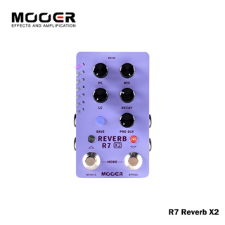 Mooer R7 Reverb X2 แป้นเหยียบเอฟเฟคกีตาร์ 14 เอฟเฟคเสียงสะท้อน สปริง ห้องโถง ห้องพัก พร้อมฟังก์ชั่นอินฟินิตี้