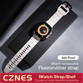 สายนาฬิกาข้อมือยางฟลูออรีน ระบายอากาศได้ดี สําหรับ Iwatch SE S7 S8 S9 49 มม. 45 มม. 41 มม.