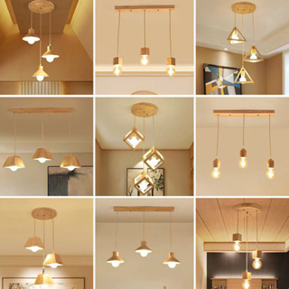 โคมไฟระย้า แบบไม้ โคมไฟโต๊ะอาหาร สไตล์ญี่ปุ่น โมเดิร์น มินิมอล สร้างสรรค์ สําหรับตกแต่งเพดาน ห้องนอน ห้องครัว บาร์ คาเฟ่
