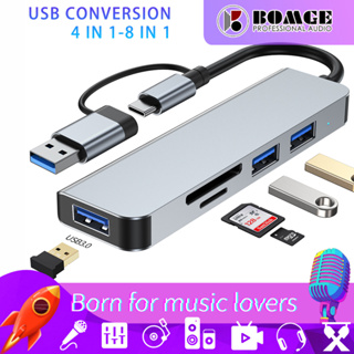 อะแดปเตอร์ฮับ USB C 8 in 1 พร้อม 4K HDMI 100W PD พอร์ต USB C USB 3.0 RJ45 อีเธอร์เน็ต SD TF สําหรับ MacBook Pro Air USB C แล็ปท็อป