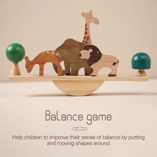 【ในสต็อก】bopoobo  Montessori ของเล่นไม้ปริศนา รูปสัตว์สมดุล สําหรับเด็ก