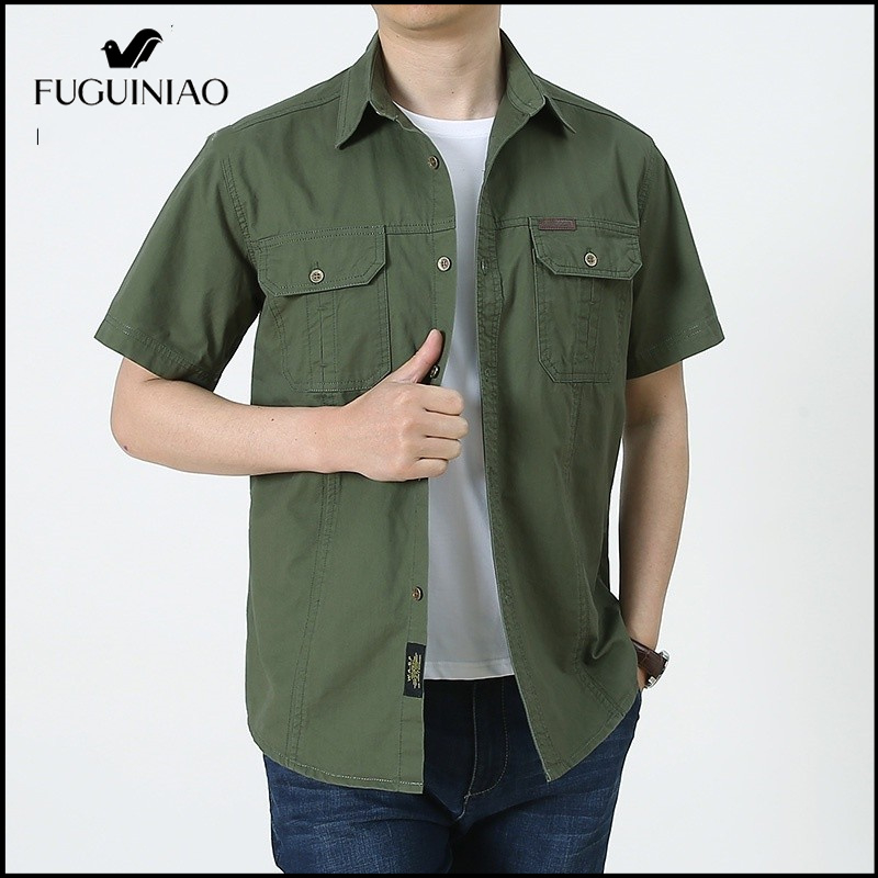 fuguiniao-เสื้อแจ็กเก็ตแขนสั้น-ทรงหลวม-สําหรับผู้ชาย