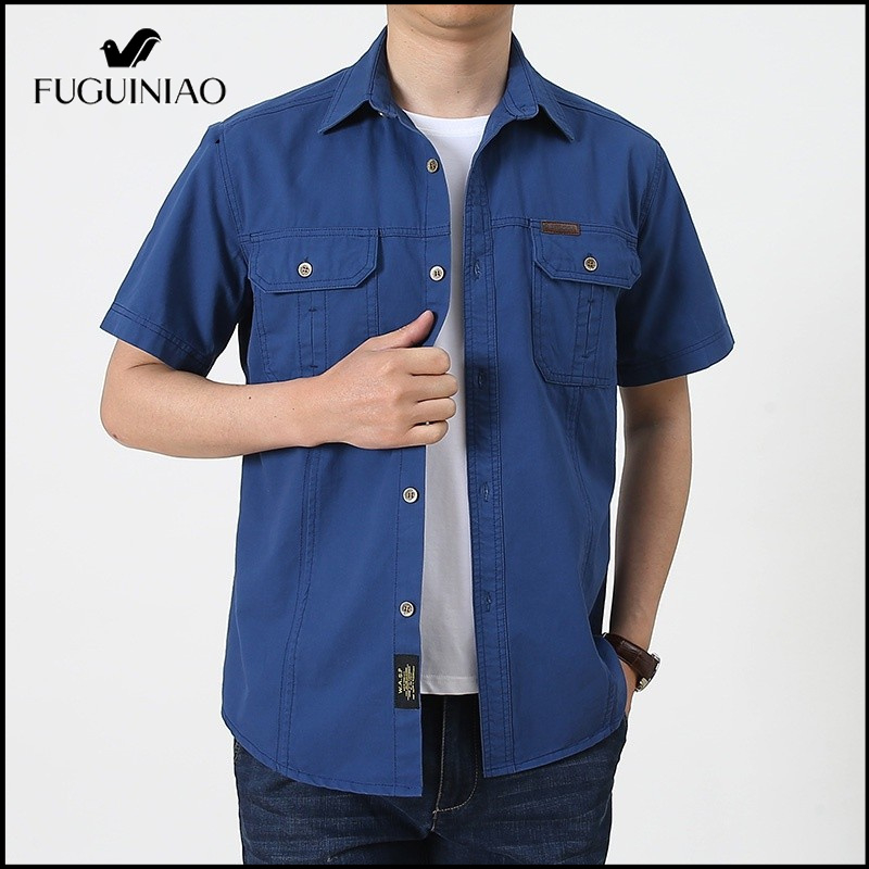 fuguiniao-เสื้อแจ็กเก็ตแขนสั้น-ทรงหลวม-สําหรับผู้ชาย
