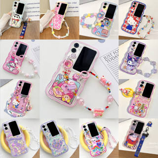 SANRIO เคสโทรศัพท์มือถือ ซิลิโคนนิ่ม ป้องกันกระแทก หน้าจอพับได้ ลายการ์ตูนครอบครัวซานริโอ้ พร้อมสายคล้อง สําหรับ OPPO Find N2