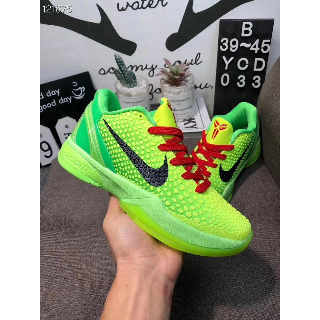 zoom-kobe-6-prtro-green-apple-รองเท้าบาสเก็ตบอล-ข้อสั้น-ดูดซับแรงกระแทก-กันลื่น-ขนาดใหญ่