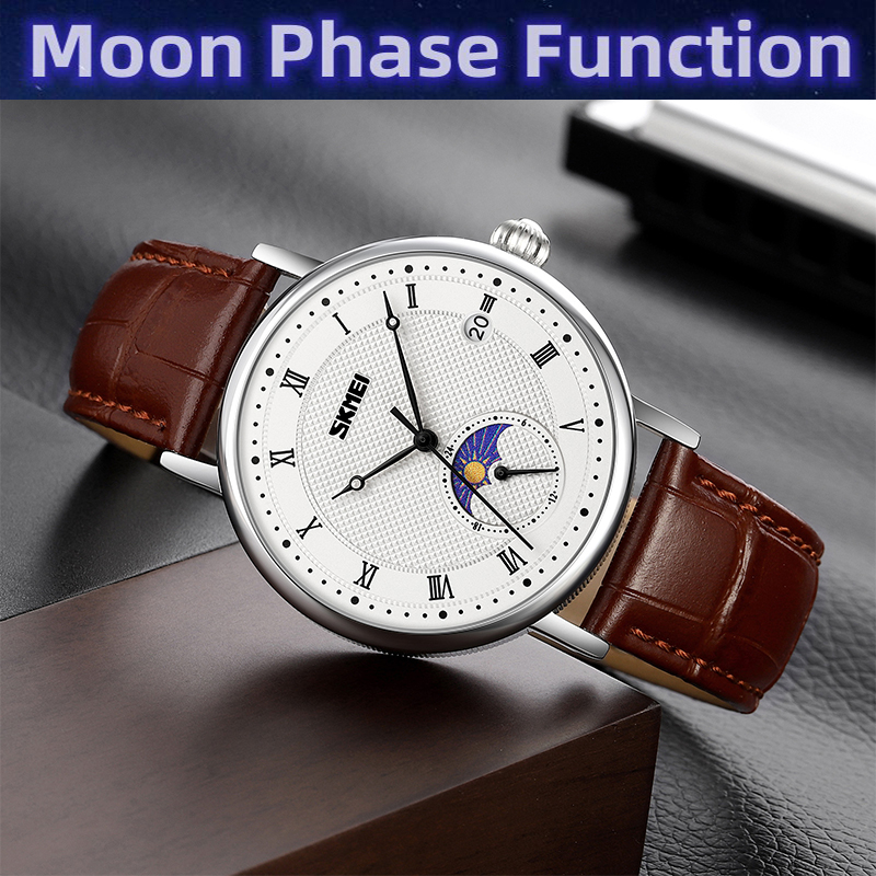 skmei-moon-phase-นาฬิกาข้อมือควอทซ์-อะนาล็อก-ตัวเลขโรมัน-สายหนัง-กันน้ํา-หรูหรา-สําหรับผู้ชาย