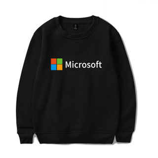 Microsoft เสื้อกันหนาว ผ้าฝ้าย สไตล์ฮิปฮอป สตรีท ขนาดใหญ่ สําหรับผู้ชาย และผู้หญิง XXS-4XL 2126B