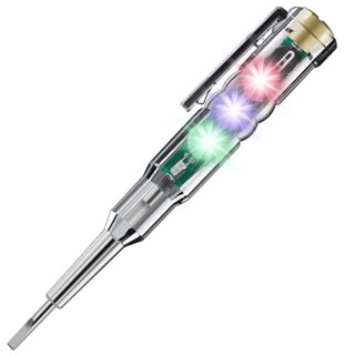 Diymore B17 AC24-250V ปากกาทดสอบไขควง บิต 3.5 มม. ความสว่างสูง ไฟ Led สามสี ปากกาทดสอบไขควงในตัว