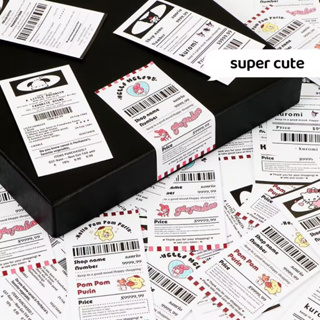 20 ชิ้น Ins Sanrio สติกเกอร์ สไตล์ตั๋ว สติกเกอร์ปิดผนึก วารสาร สติกเกอร์ตกแต่ง DIY วัสดุกระดาษ กล่องบรรจุภัณฑ์ สติกเกอร์ใบเสร็จ