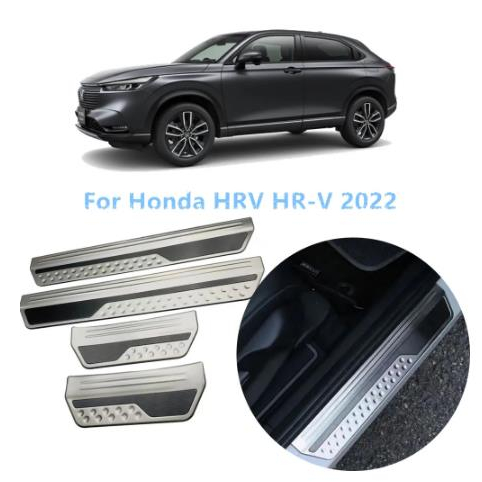 thumbnail image 2 of Honda HR-V Door Scuff Sill Cover Panels | Black Stainless Steel Step Protector Trims 2 of 6