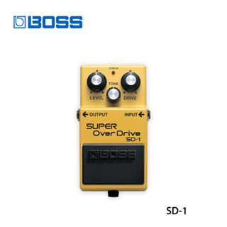 Boss SD-1 อุปกรณ์ที่เหยียบสายโอเวอร์ไดร์ฟ เราเตอร์ อินพุต เอาท์พุต พร้อมปิ๊ก ผ้าขัด และที่ม้วนสาย