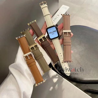 สายนาฬิกาข้อมือ หนังวัว สไตล์ธุรกิจ แฟชั่นคลาสสิก สําหรับ iWatch Series 9 8 7 6 SE 5 4 3 2 1 iWatch Band 41 มม. 45 มม. 40 มม. 44 มม. 38 มม. 42 มม.