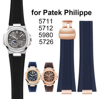 สายนาฬิกาข้อมือ ซิลิโคนนิ่ม กันน้ํา ขนาด 25 มม. แบบเปลี่ยน สําหรับ Patek Philippe 5711 5712 5980 5726