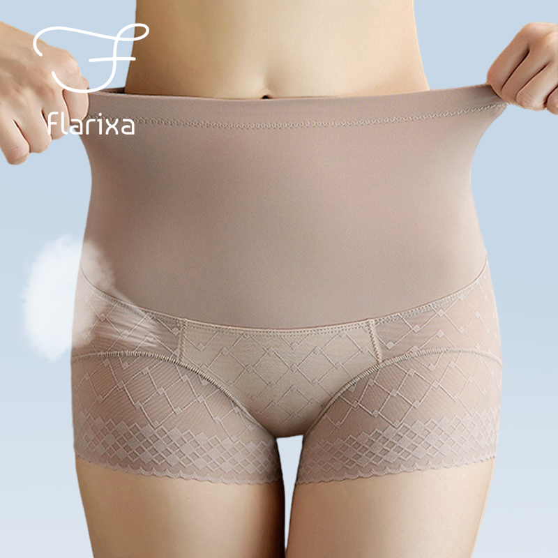 flarixa-กางเกงชั้นใน-เอวสูง-ลูกไม้-กระชับสัดส่วน-ระบายอากาศ-ตาข่ายใส-หน้าท้อง-สะโพก-ยกกระชับ-กางเกงใน